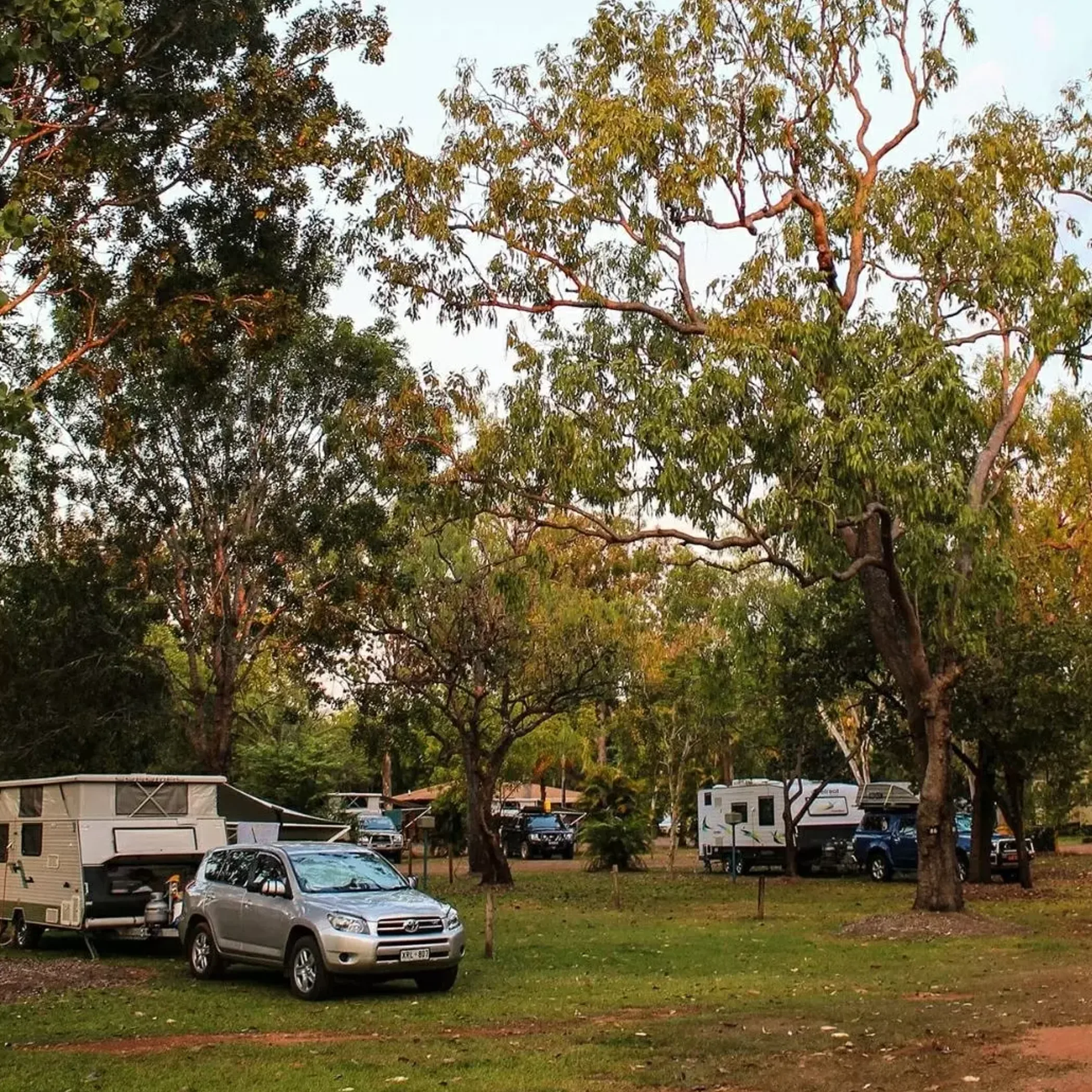 camping vehicles in natural setting