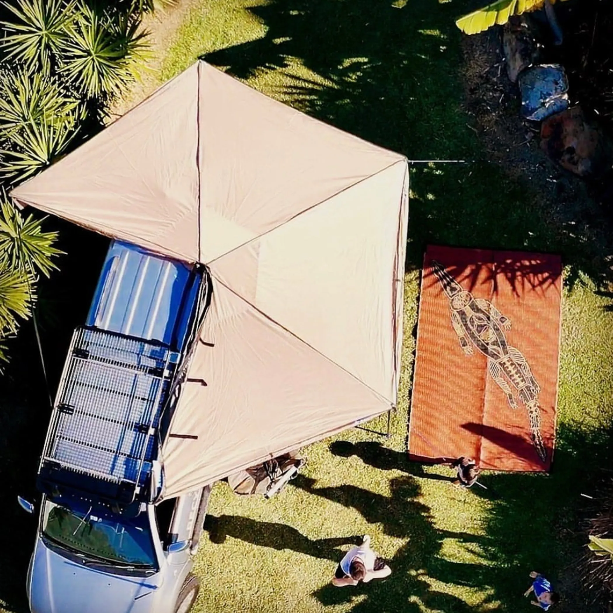kakadu camping setup with tent and gear