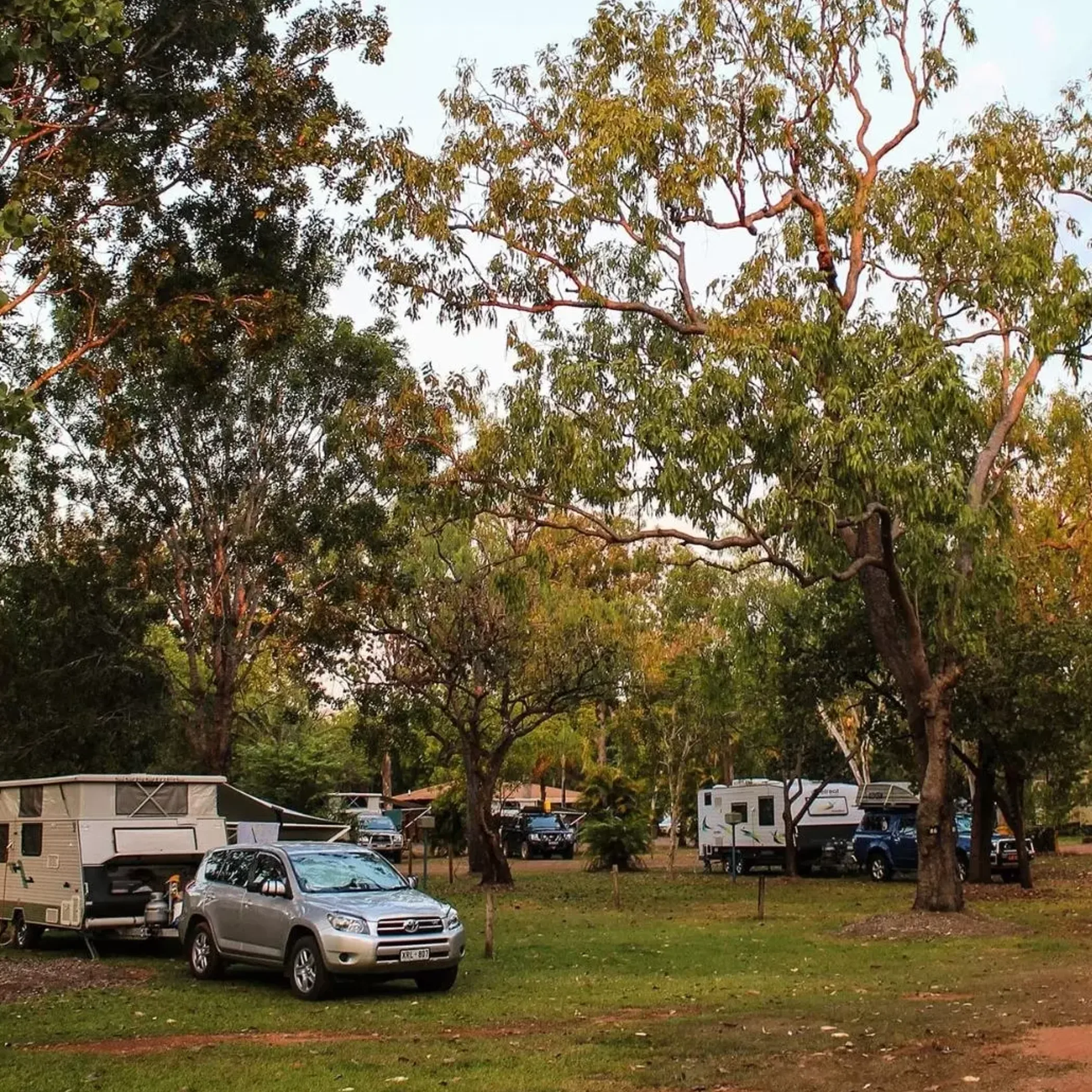 camping vehicles in natural setting