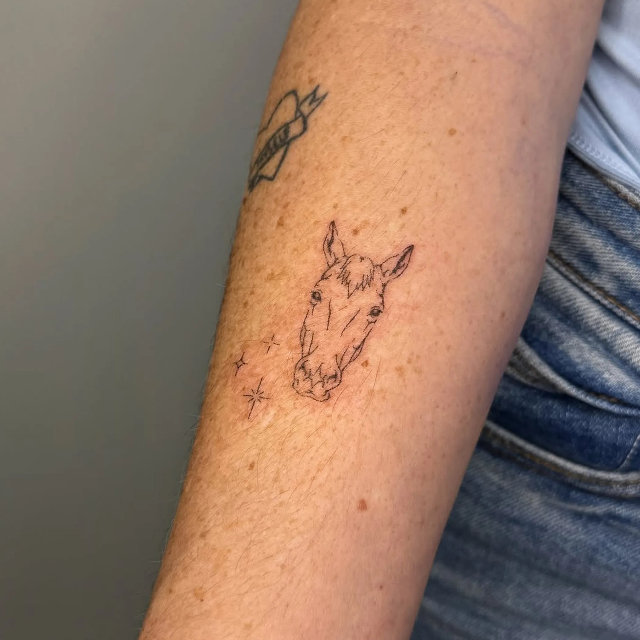 sharp tattoo on skin