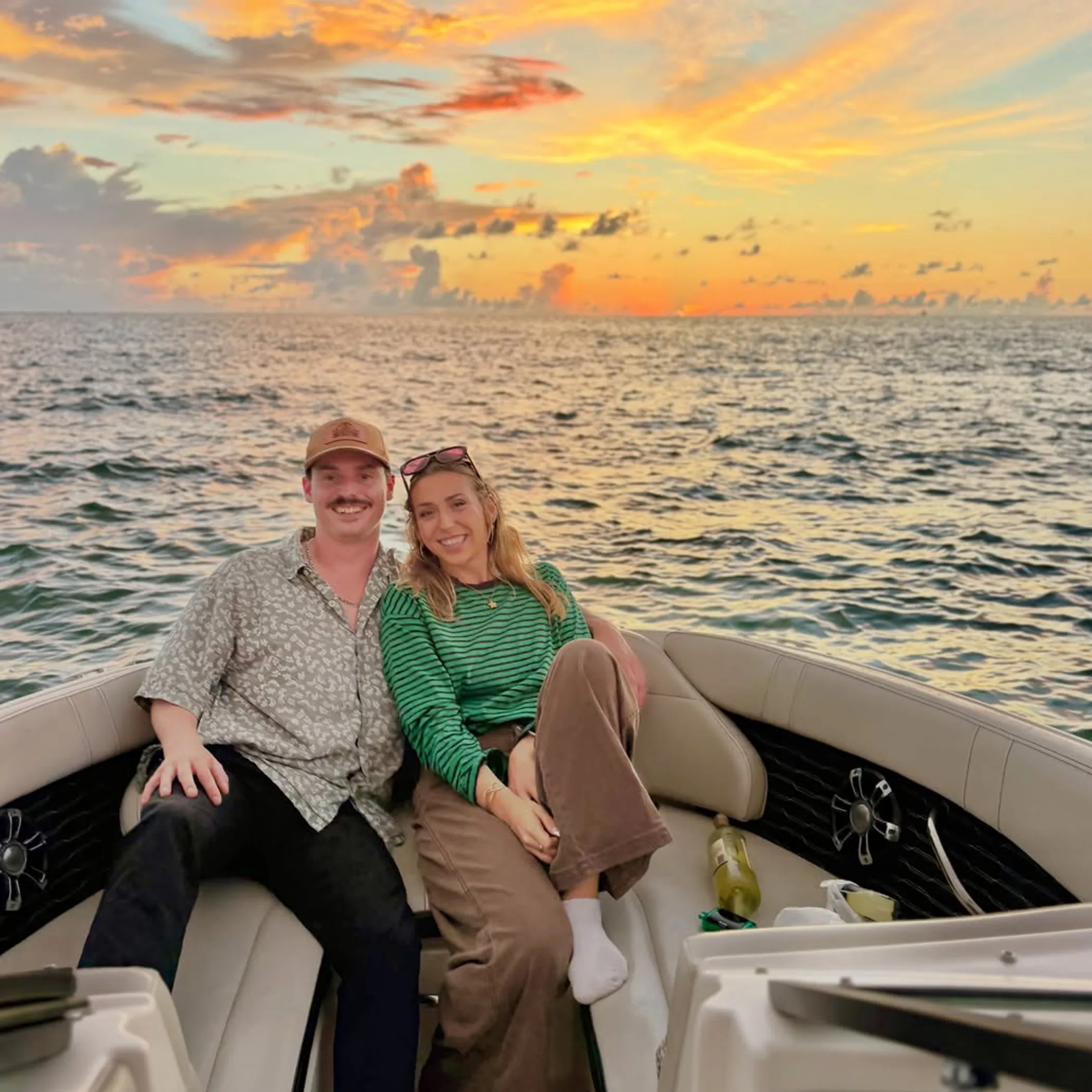 private boat charter at sunset