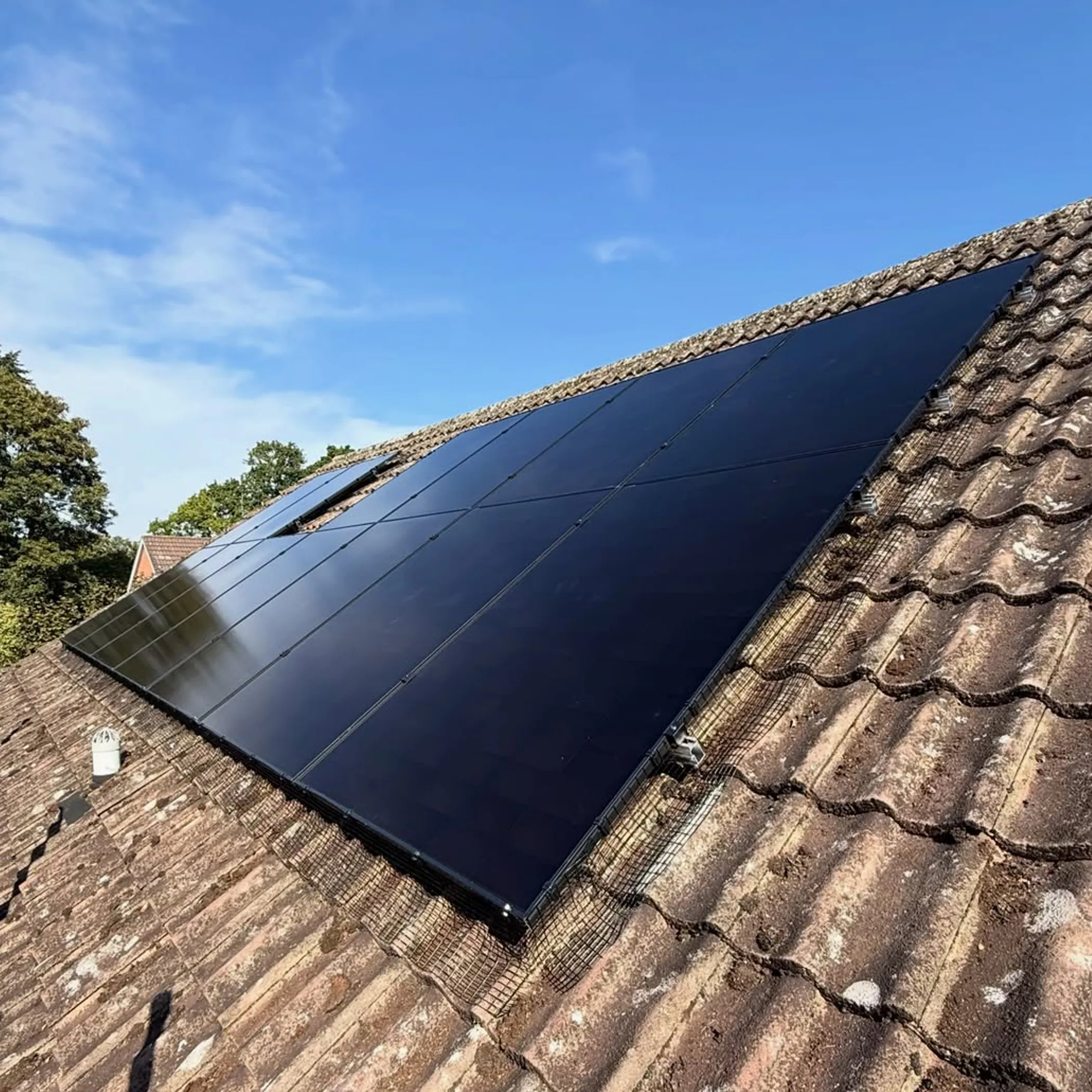 rooftop solar panels on tilted roof