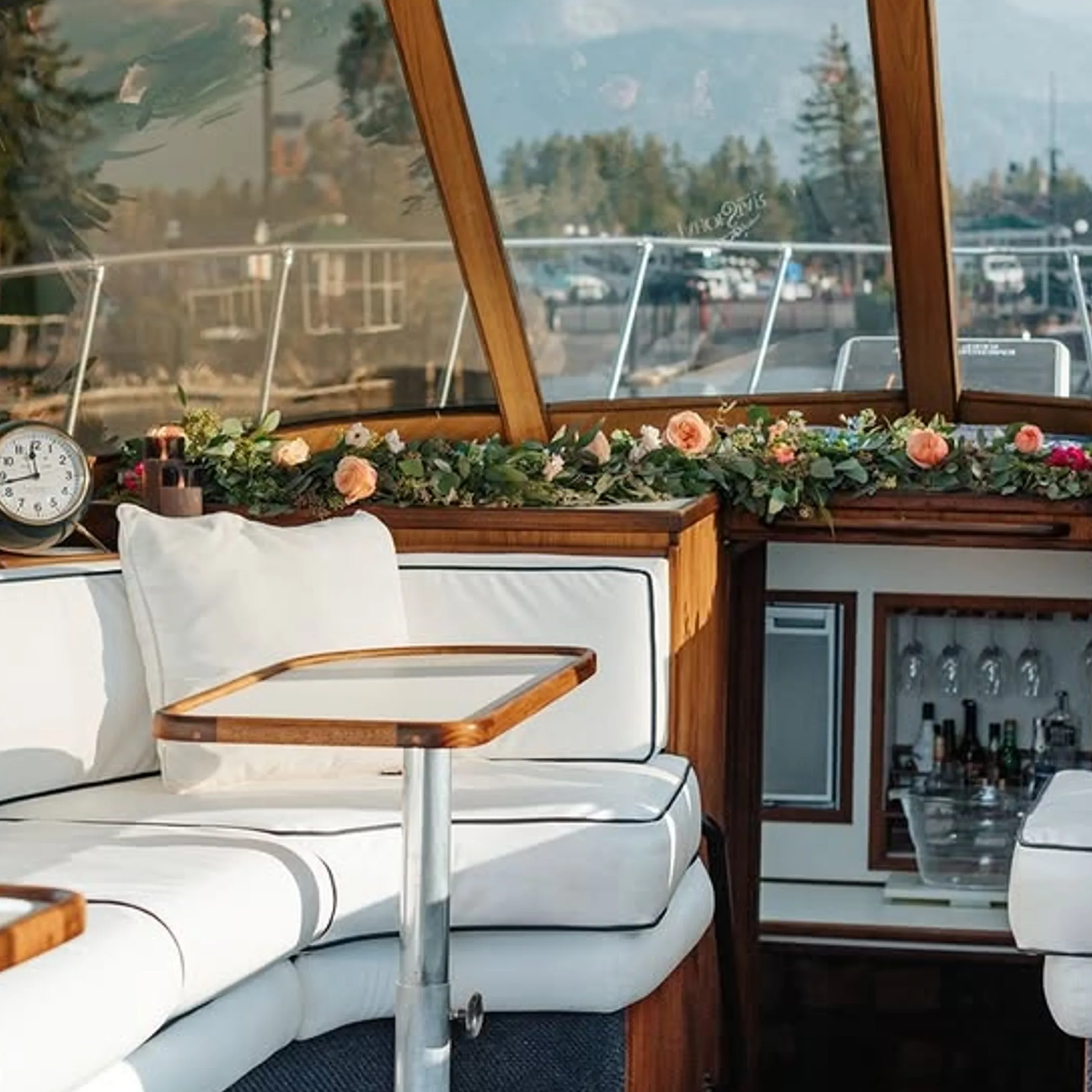 scenic charter boat interior seating