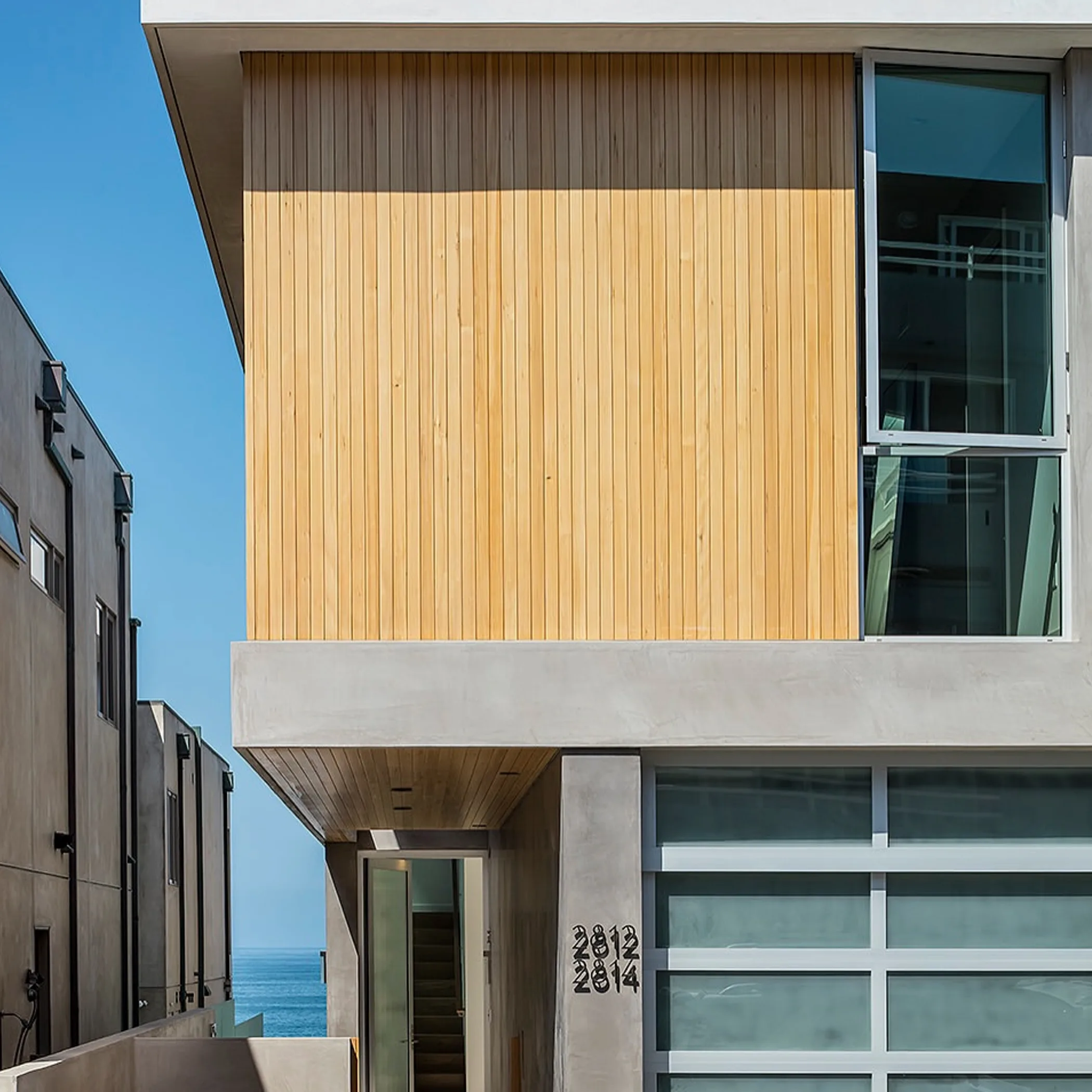coastal building exterior by ocean